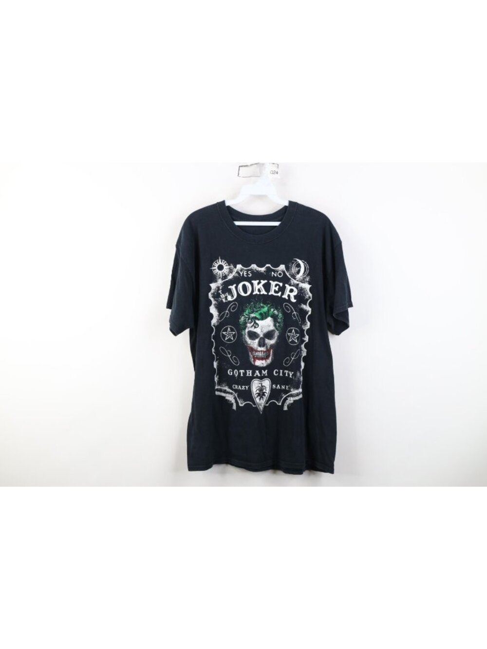 Vintage Y2K Mens Large Faded Batman The Joker Gotham City Short Sleeve T-Shirt
